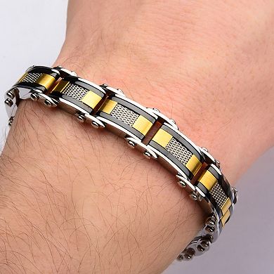 Men's DANTE Two Tone Stainless Steel Mesh Reversible Bracelet