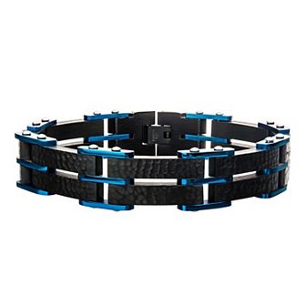 Men's DANTE Two Tone Stainless Steel Hammered Modern Bracelet