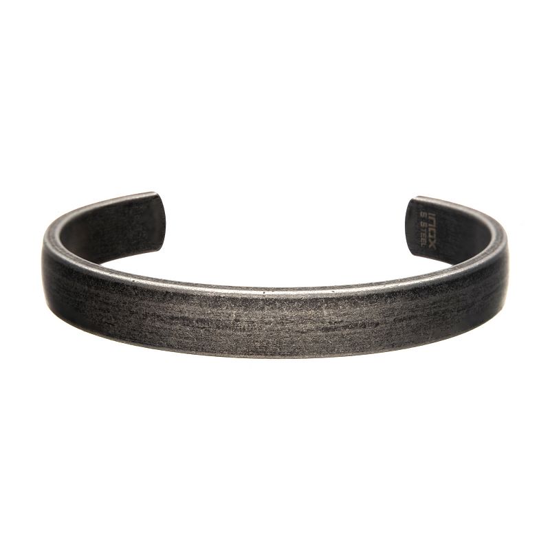 Mens Antiqued Stainless Steel Cuff Bracelet, Size: 8, Silver