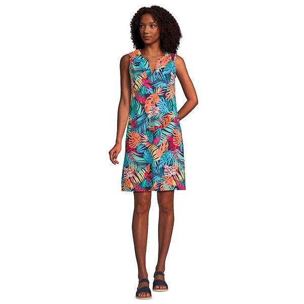 Women's Lands' End Splitneck Swim CoverUp Dress
