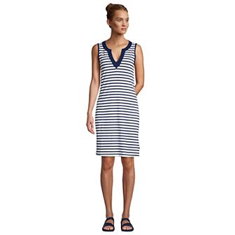 Women's Lands' End Splitneck Swim Cover-Up Dress