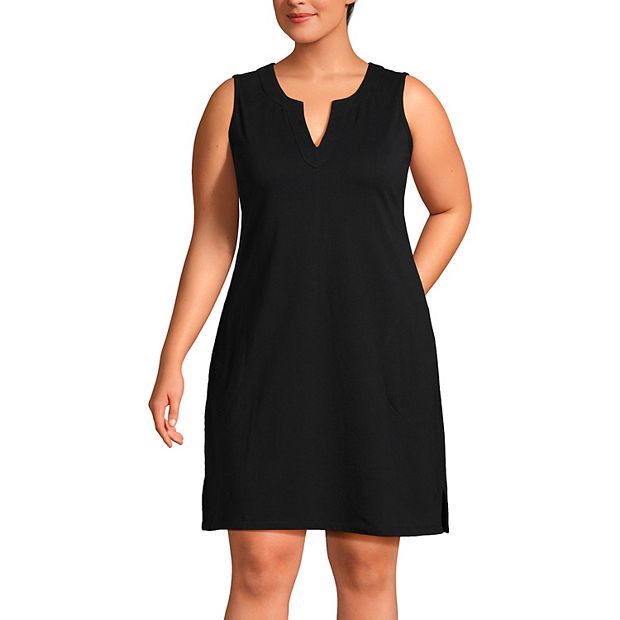 Plus Size Lands End Splitneck Swim Cover Up Dress