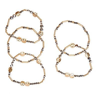 Sonoma Goods For Life® Jet Tone & Gold Tone Beaded Stretch Bracelet Set