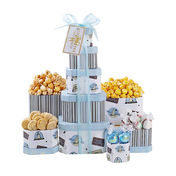 Alder Creek Gift Baskets Vintage Snowman Gift Tower