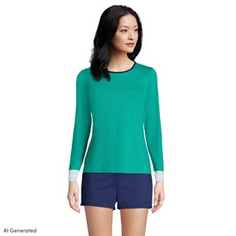Women's Lands' End UPF 50 Long Sleeve Rash Guard