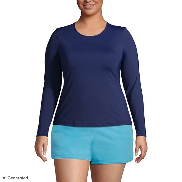 Plus Size Lands' End UPF 50 Long Sleeve Rash Guard
