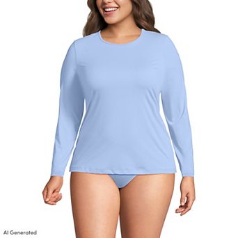 Plus Size Lands' End UPF 50 Long Sleeve Rash Guard
