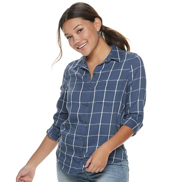 Juniors' SO® Button Down Shirt