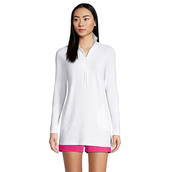 Petite Lands' End 1/4Zip UPF 50 Rash Guard CoverUp