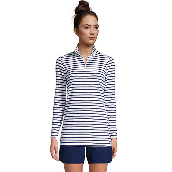 Petite Lands' End 1/4Zip UPF 50 Rash Guard CoverUp