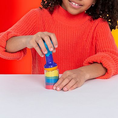 Kinetic Sand Rainbow Mix Set with 3 Colors of Kinetic Sand and 6 Tools