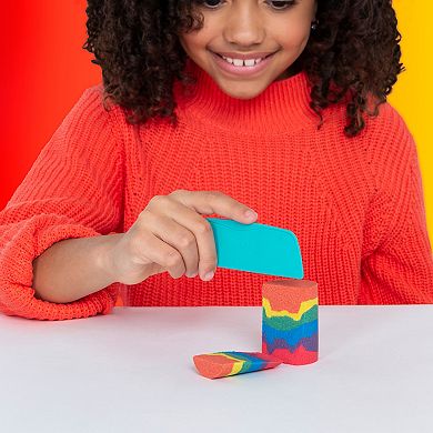Kinetic Sand Rainbow Mix Set with 3 Colors of Kinetic Sand and 6 Tools