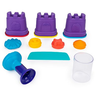 Kinetic Sand Rainbow Mix Set with 3 Colors of Kinetic Sand and 6 Tools