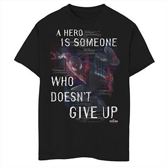 Boys 8-20 Marvel Spider-Man A Hero Doesn't Give Up Tee