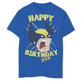 Boys 8-20 X-Men Wolverine Happy Birthday Bub Tee