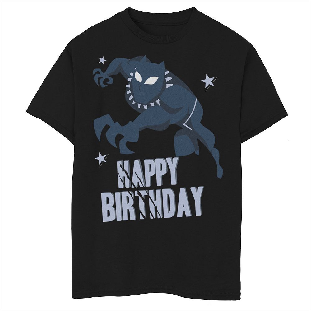 Boys 6-20 Marvel Avengers Black Panther Happy Birthday Tee