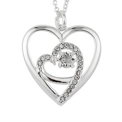 Brilliance Crystal Double Heart Pendant Necklace