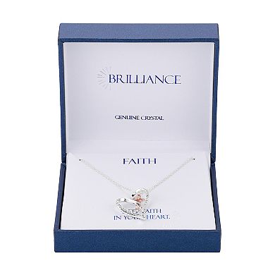 Brilliance Crystal Heart & Cross Pendant Necklace