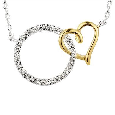 Brilliance Crystal Heart & Circle Pendant Necklace