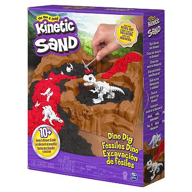 Kinetic Sand Dino Dig Playset with 10 Hidden Dinosaur Bones