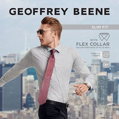 slim fit dress slacks GEOFFREY BEENE SLIM CASUAL STRIPE SHIRT – SHOPSINJOY main image 0