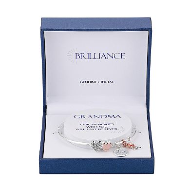 Brilliance Two-Tone "Love" Crystal Charm Bracelet