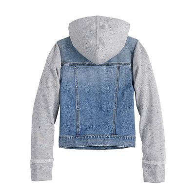 Denim jacket with hoodie for girls sale