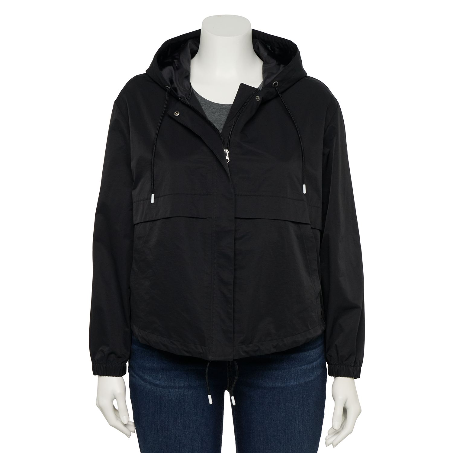 plus size anorak jacket with hood