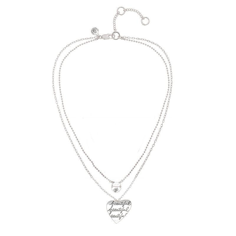 18930165 Bella Uno Bee Beautiful Heart Pendant Necklace, Wo sku 18930165