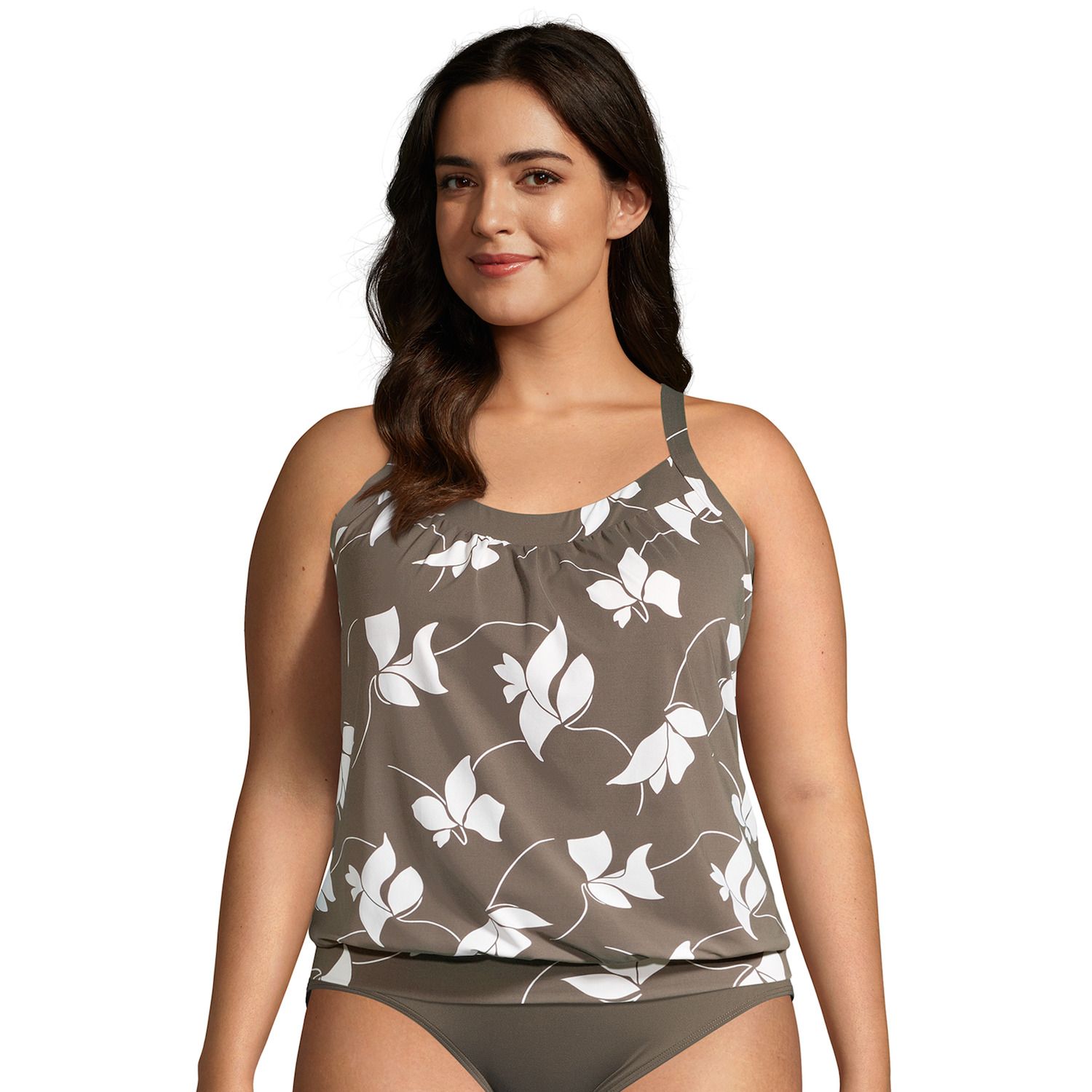 plus size blouson swim tops