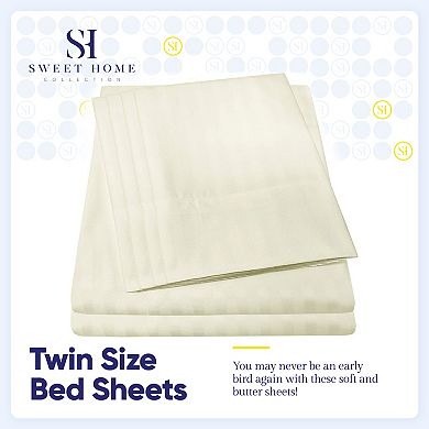 Sweet Home Collection Luxury Dobby Stripe Sheet Set