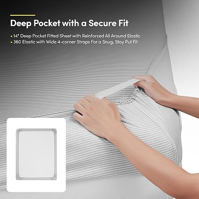 Sweet Home Collection Luxury Classic Stripe Sheet Set