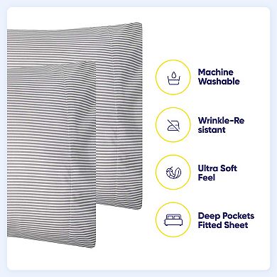 Sweet Home Collection Luxury Classic Stripe Sheet Set