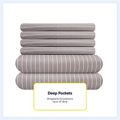 Sweet Home Collection Luxury Pinstripe Sheet Set