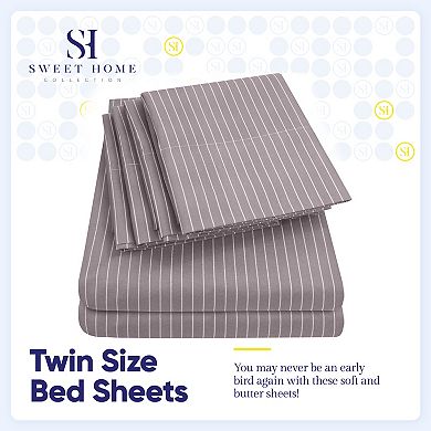 Sweet Home Collection Luxury Pinstripe Sheet Set