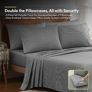 Sweet Home Collection Luxury Pinstripe Sheet Set
