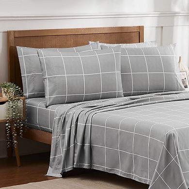 Sweet Home Collection Luxury Window Pane Sheet Set