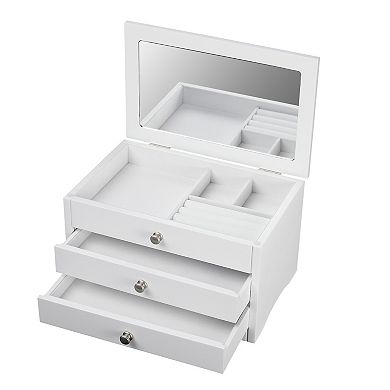 Classic Lift Top White Jewelry Box