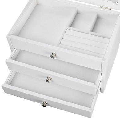 Classic Lift Top White Jewelry Box