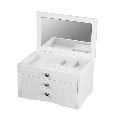 Classic Lift Top White Jewelry Box