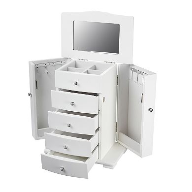 Contemporary Tall White Jewelry Box