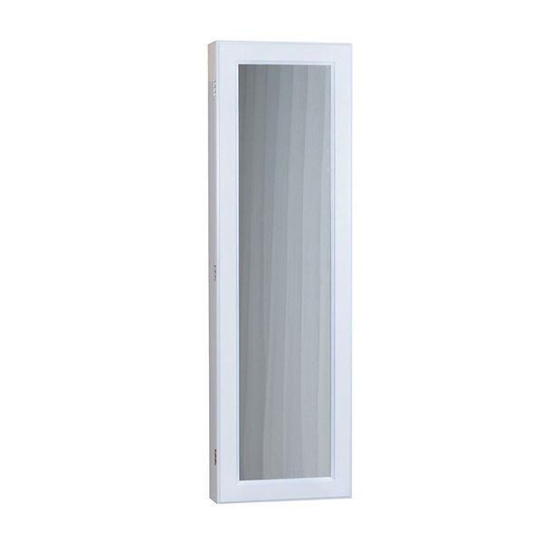 Wall Mounted White Jewelry Mirror Armoire, White Jewelry Mirror Armoire