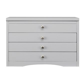 Elegant Grey Lift Top Jewelry Box