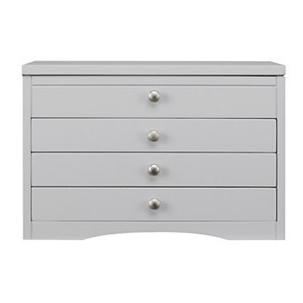 Elegant Grey Lift Top Jewelry Box