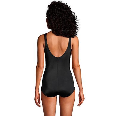 Petite Lands' End Tugless Sporty UPF 50 One-Piece Swimsuit