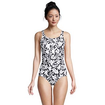 Petite Lands' End Tugless Sporty UPF 50 One-Piece Swimsuit