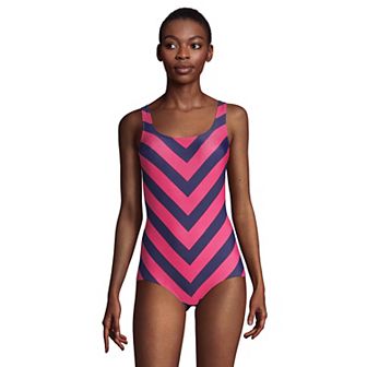Petite Lands' End Tugless Sporty UPF 50 One-Piece Swimsuit