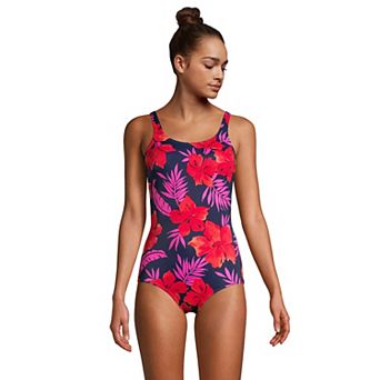 Petite Lands' End Tugless Sporty UPF 50 One-Piece Swimsuit