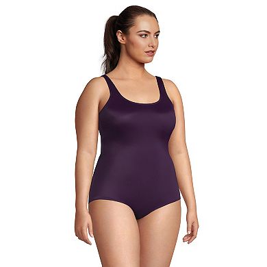 Plus Size Lands' End Mastectomy Tugless Chlorine Resistant One-Piece Swimsuit