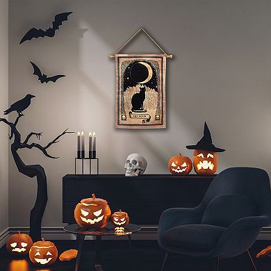 Black Cat & Moon LED Halloween Wall Decor